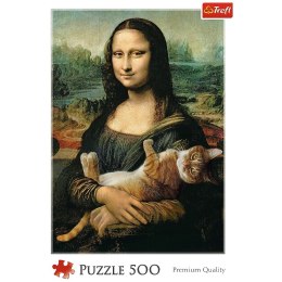 Puzzle 500 elementów Mona Lisa i kot Mruczek