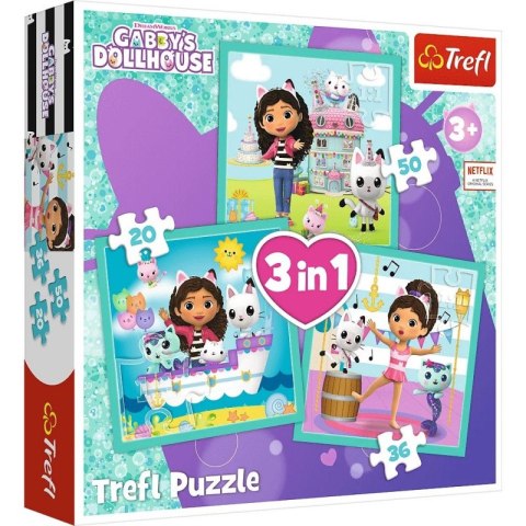 Puzzle 3w1 Aktywności Gabby Koci Domek Gabi (Gabbys Dollhouse)