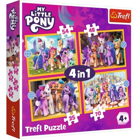 Puzzle 4w1 Poznaj kucyki Pony