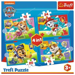 Puzzle 4w1 Biegnące pieski Psi Patrol (Paw Patrol)