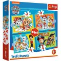 Puzzle 4w1 Wesoła ekipa Psiego Patrolu