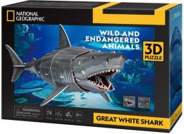 Puzzle 3D 78 elementów Żarłacz biały